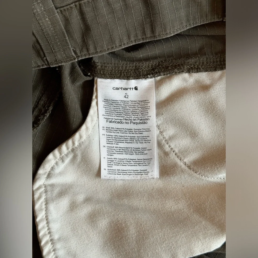 Carhartt‎ Force Cargo Shorts Men's 42 Broxton Ripstop Gray Heavy Duty Comfort